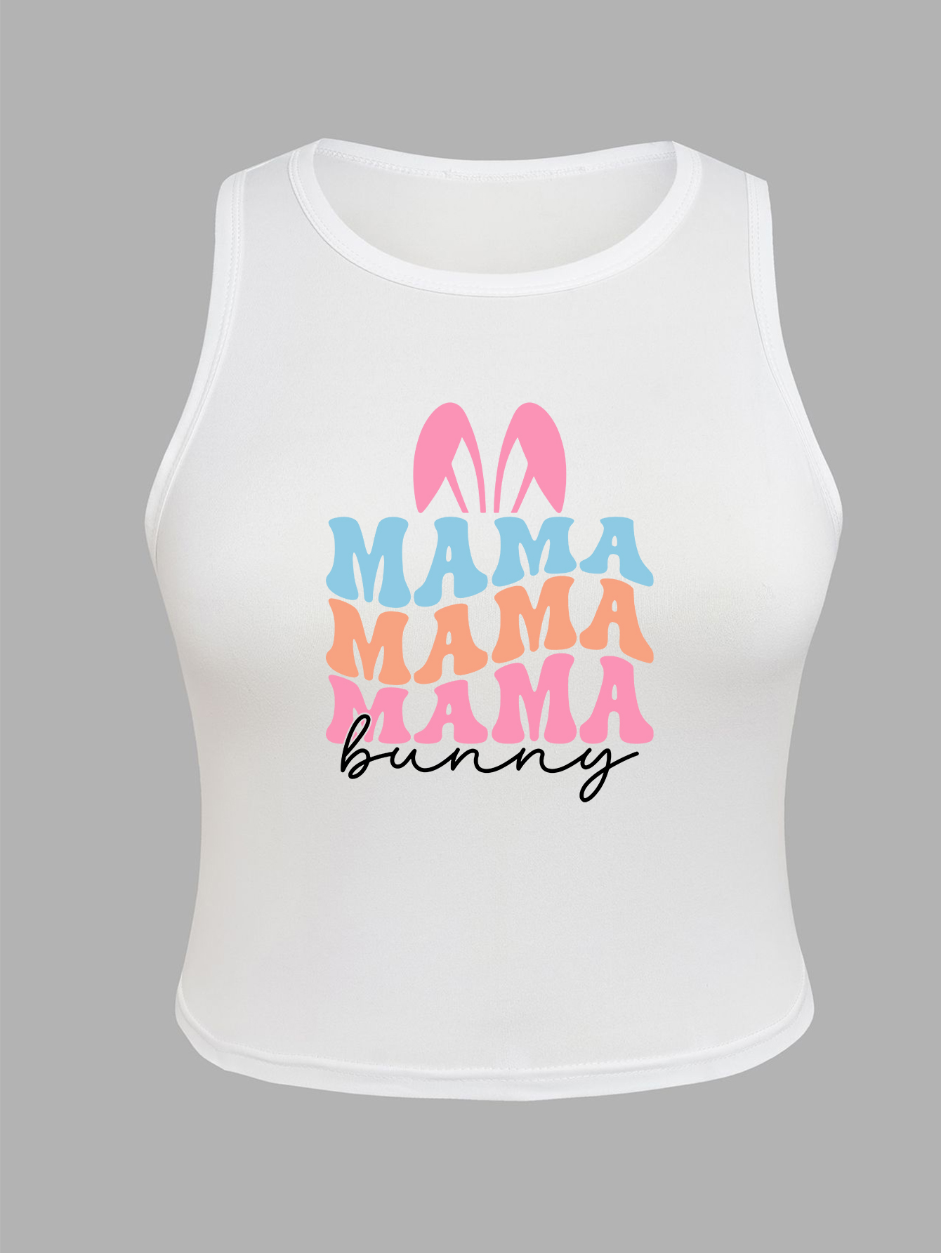 Women'S Fashion Vest Tops - Büyük beden Paskalya desenli baskılı kadın